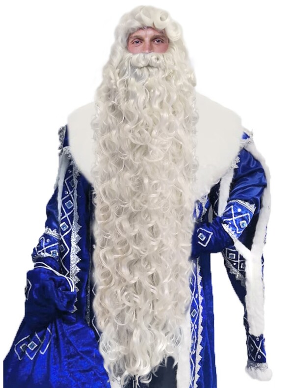 Борода Деда Мороза с париком Люкс
