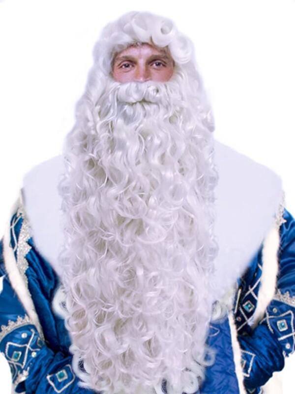 Борода Деда Мороза с париком Элит